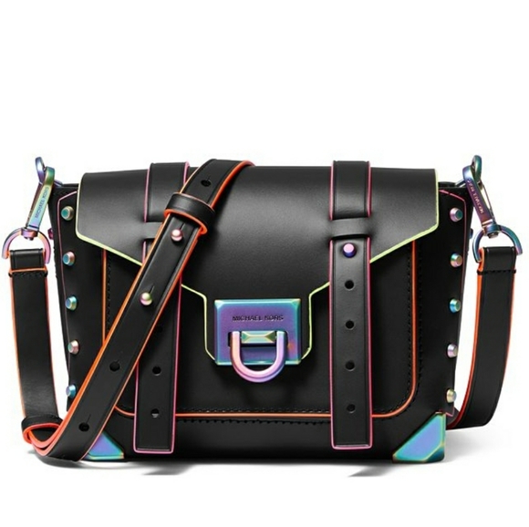 Michael Kors Handbags - Michael Kors Manhattan Small Iridescent Bag Black
